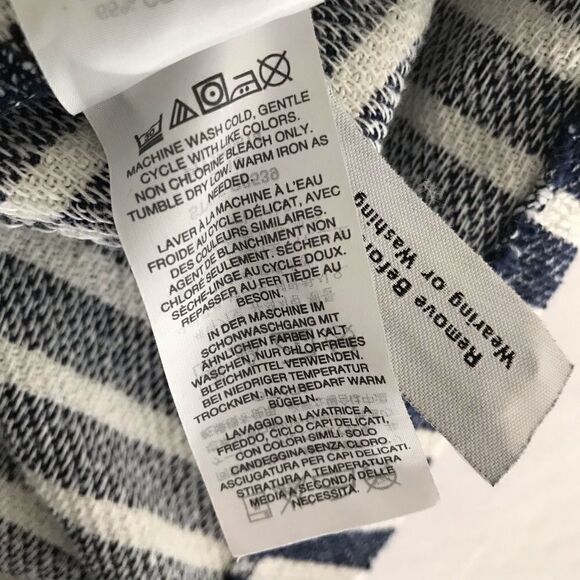 J. Crew Blue / Cream Striped Nautical Coastal Popover Beach Hoodie - Picture 16 of 16